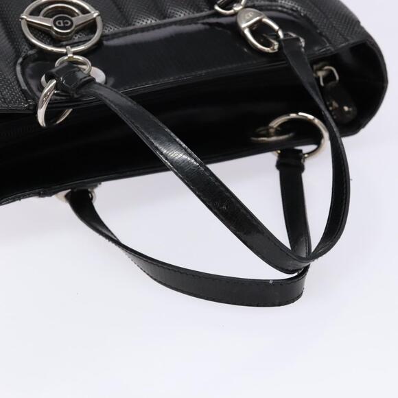 DIOR Montaigne Hand Bag Canvas Leather Black Silver - Picture 7 of 13